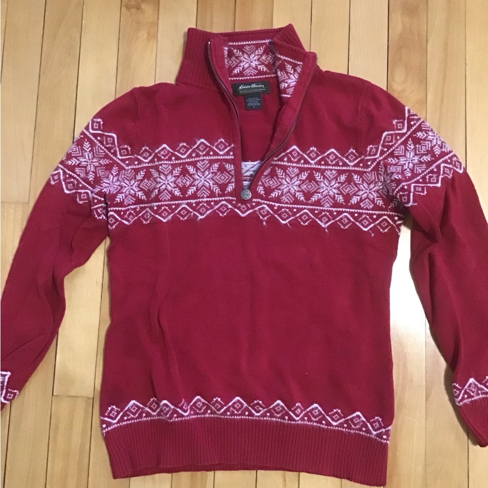 Eddie Bauer Nordic Style Red Sweater